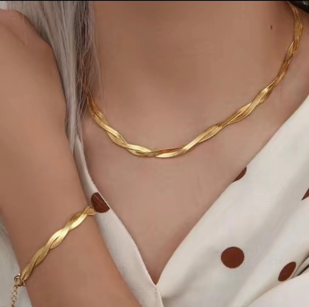 Braided snake necklace - Sassygrove