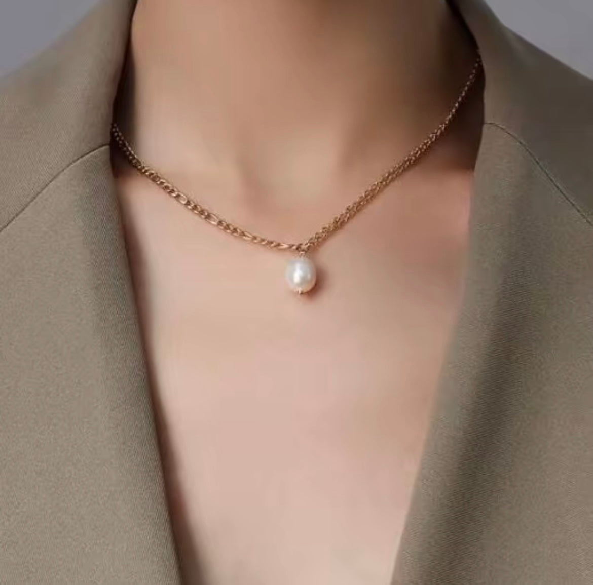 Inara double chain pearl necklace - Sassygrove