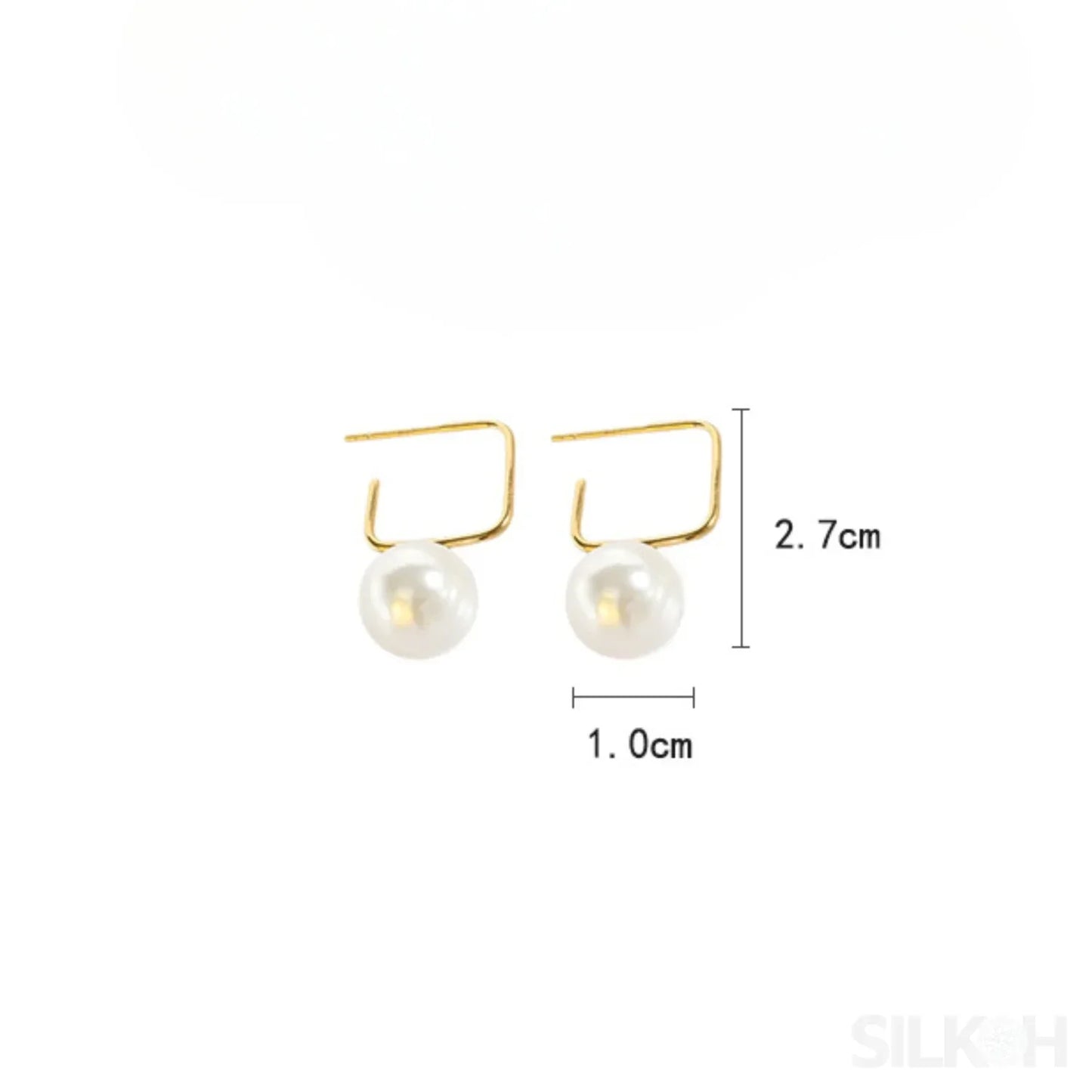 14K Gold Plated Sterling Silver Pearl Drop Earrings Alice - Sassygrove