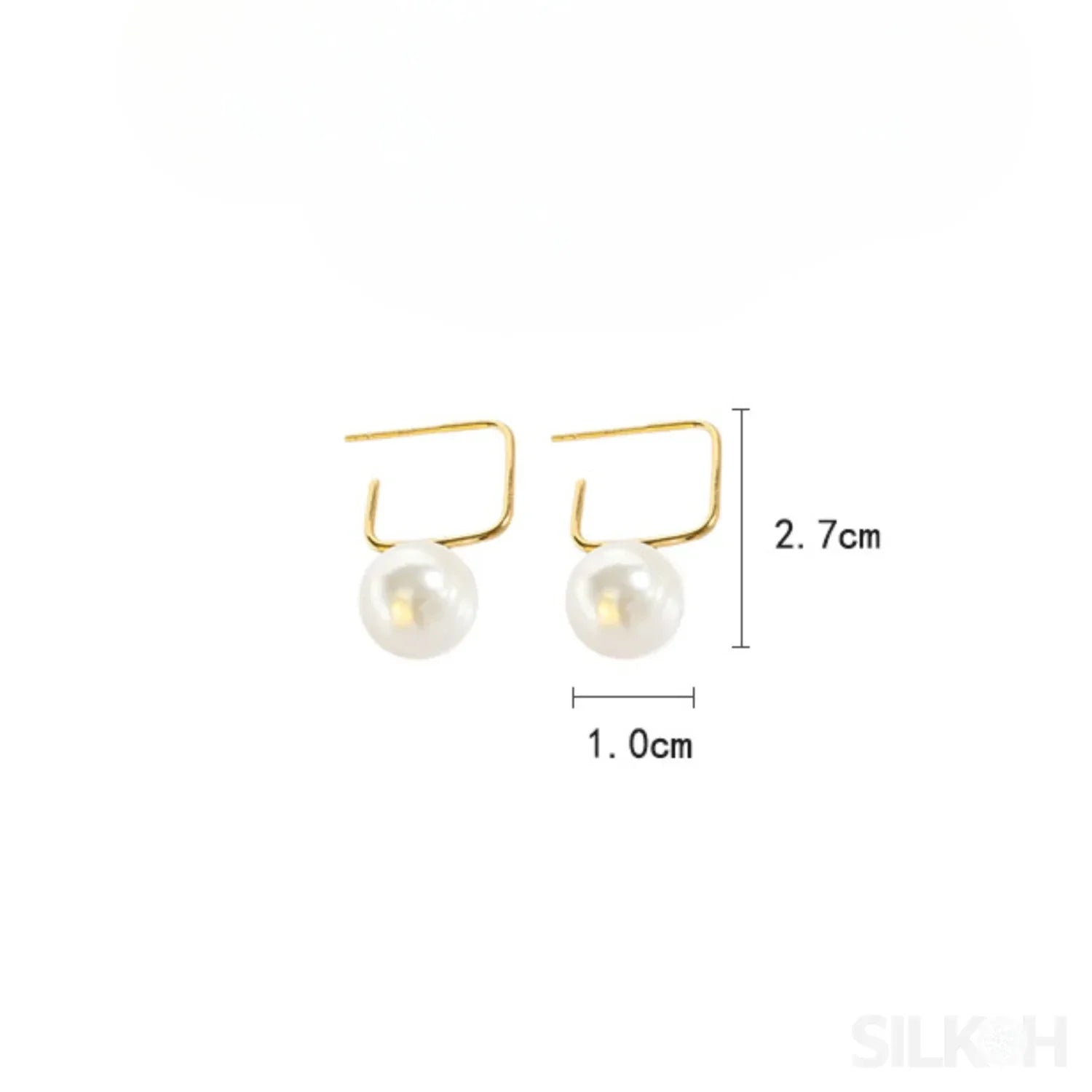 14K Gold Plated Sterling Silver Pearl Drop Earrings Alice - Sassygrove