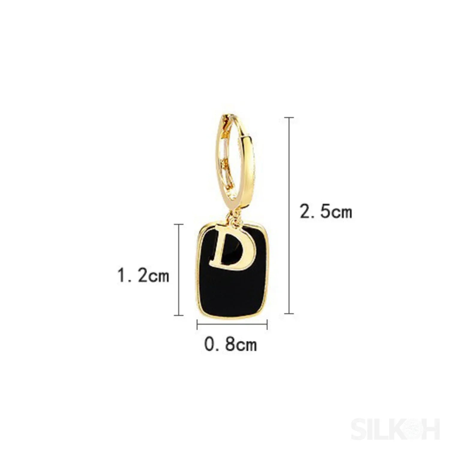 18K Gold Plated Letter Sterling Silver Hoop Earrings Noa - Sassygrove