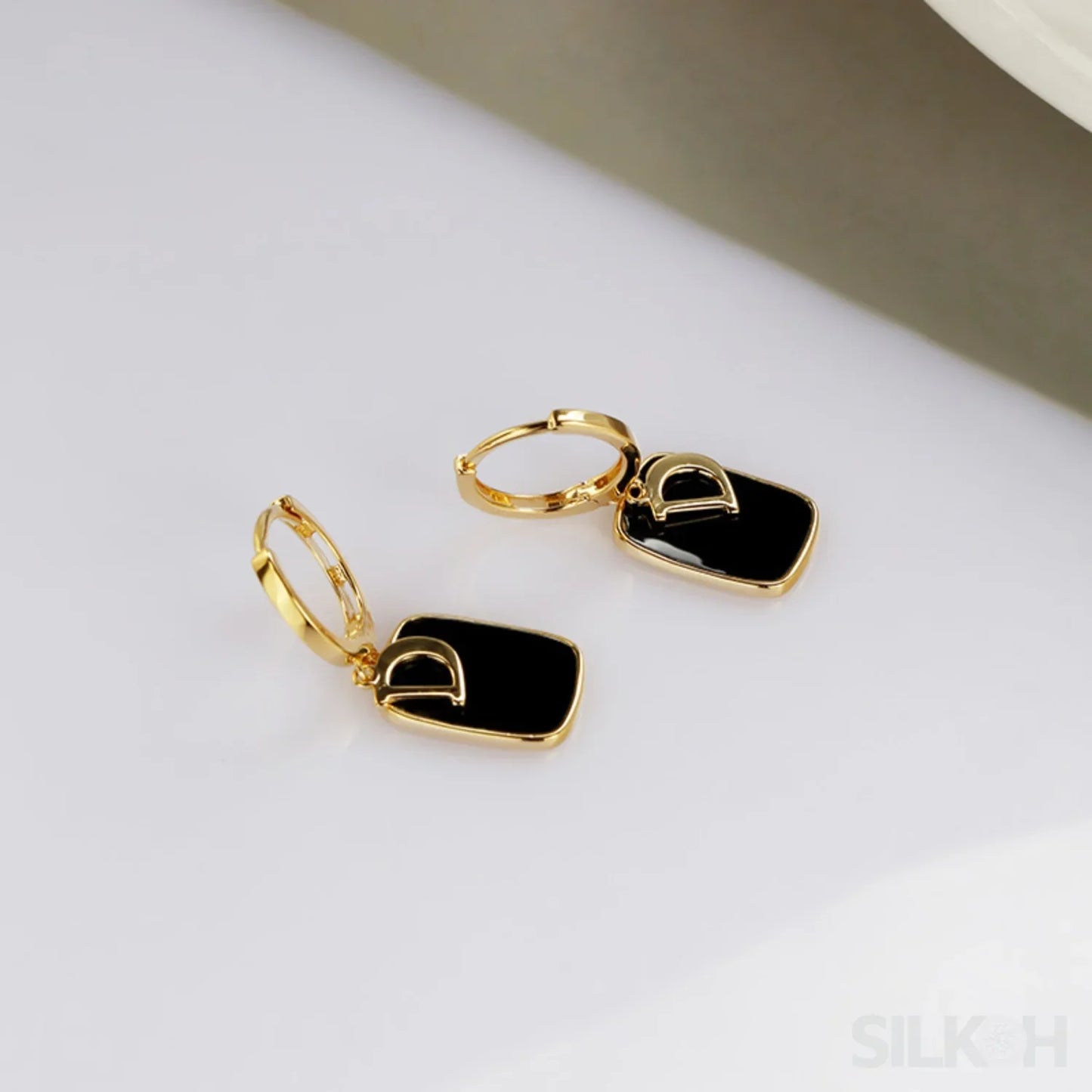 18K Gold Plated Letter Sterling Silver Hoop Earrings Noa - Sassygrove