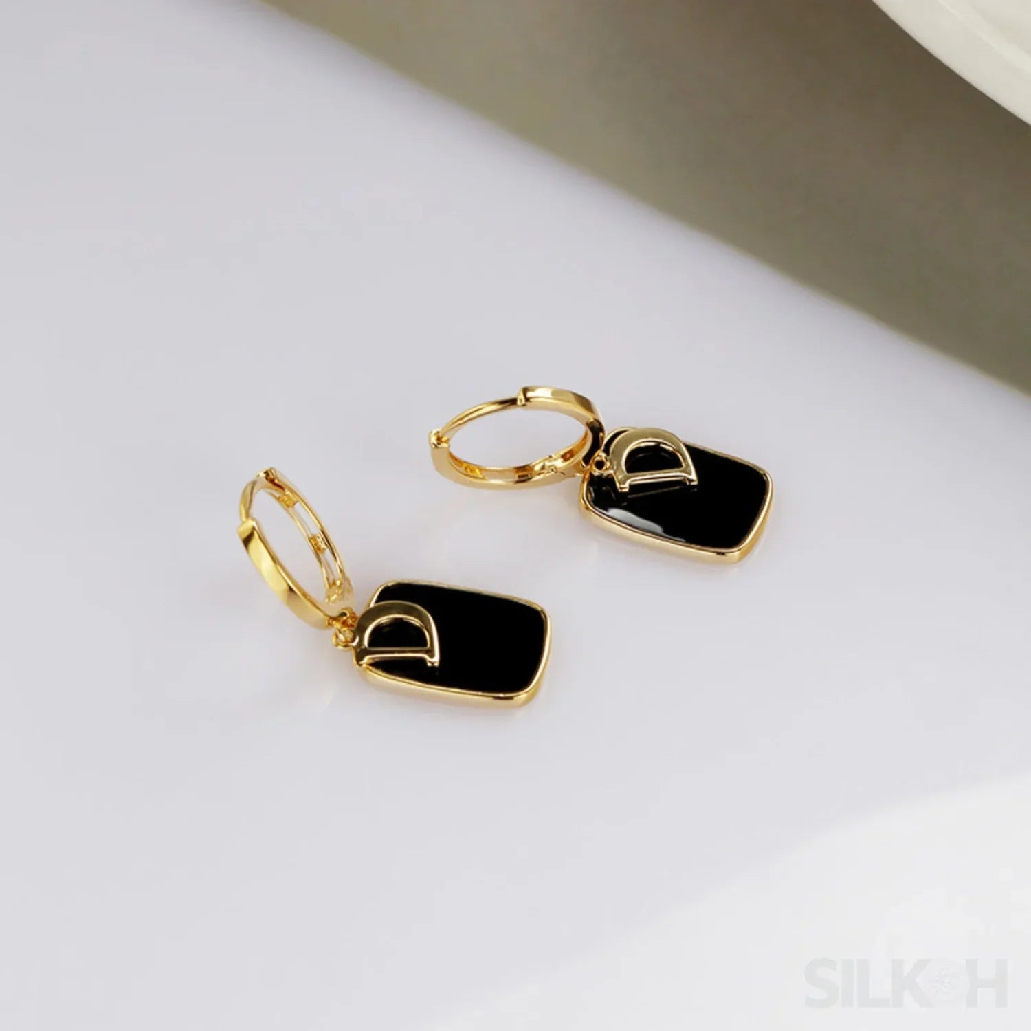 18K Gold Plated Letter Sterling Silver Hoop Earrings Noa - Sassygrove