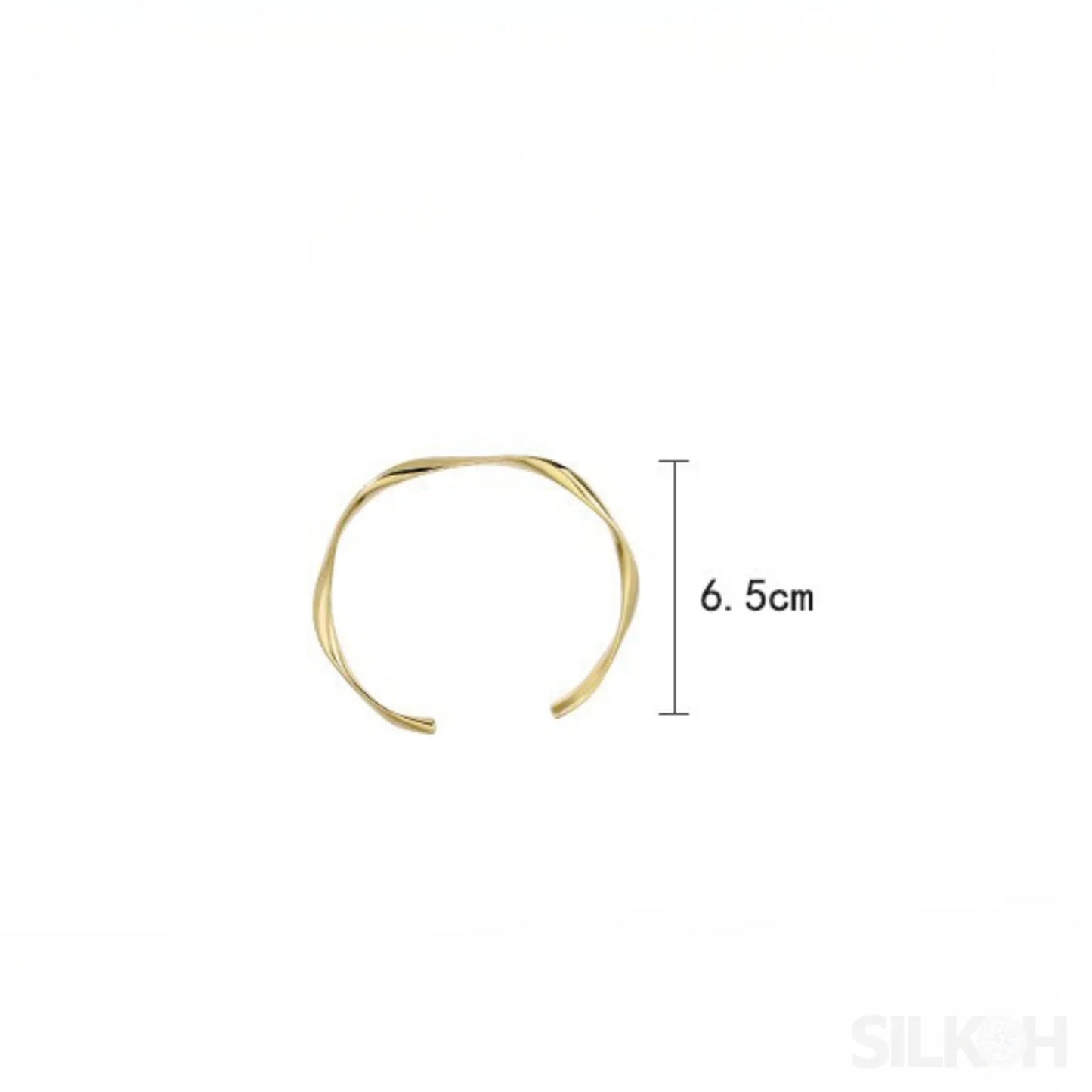 18K Gold Plated Open Hand Sterling Silver Bracelet Cat - Sassygrove