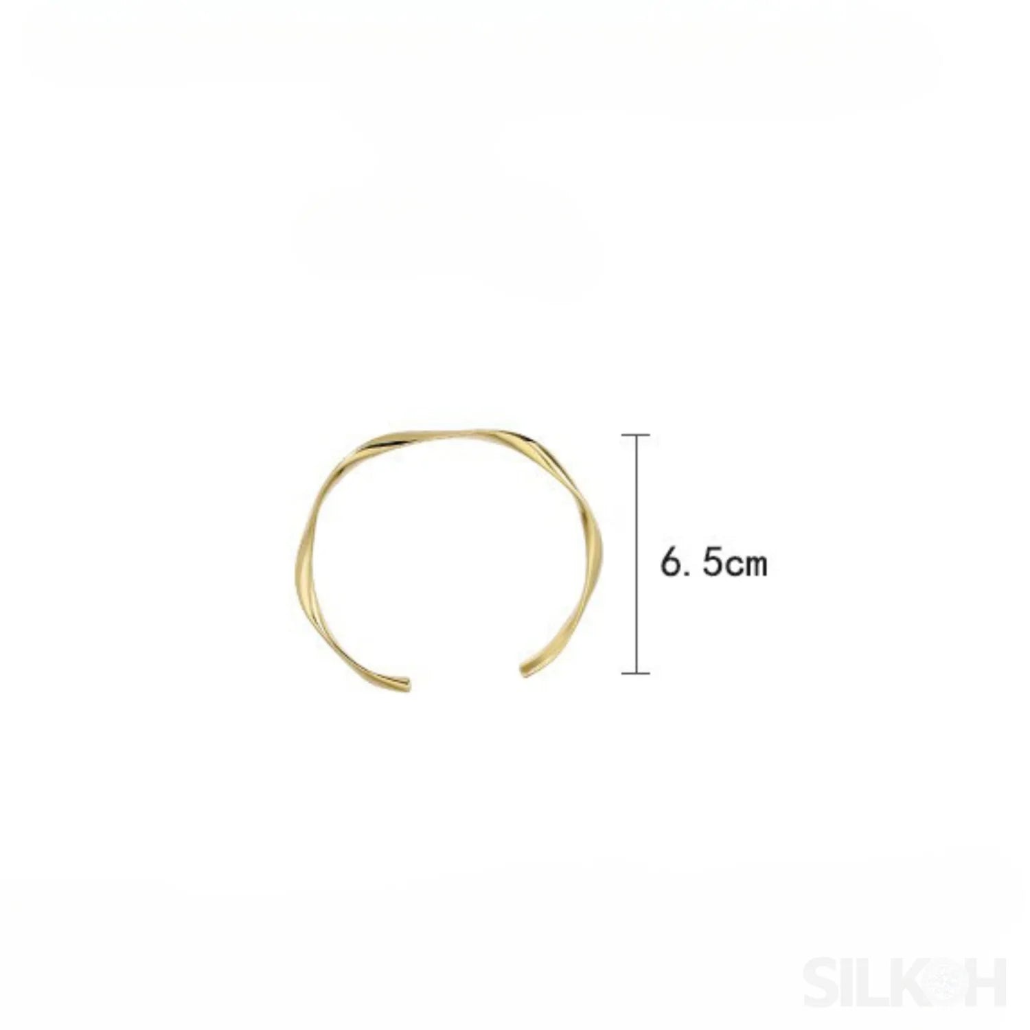 18K Gold Plated Open Hand Sterling Silver Bracelet Cat - Sassygrove