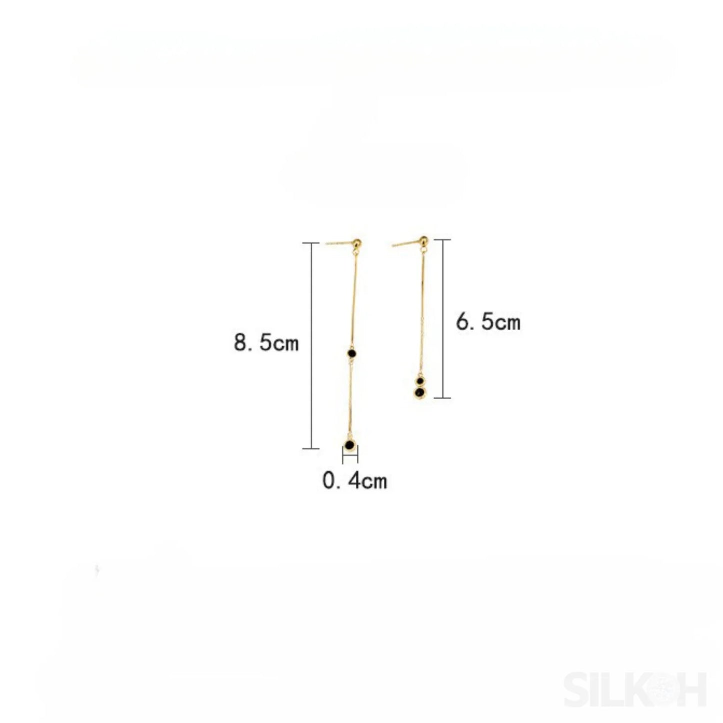 18K Gold Plated Sterling Silver Asymmetrical Dangle Earrings Scottie - Sassygrove