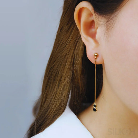 18K Gold Plated Sterling Silver Asymmetrical Dangle Earrings Scottie - Sassygrove