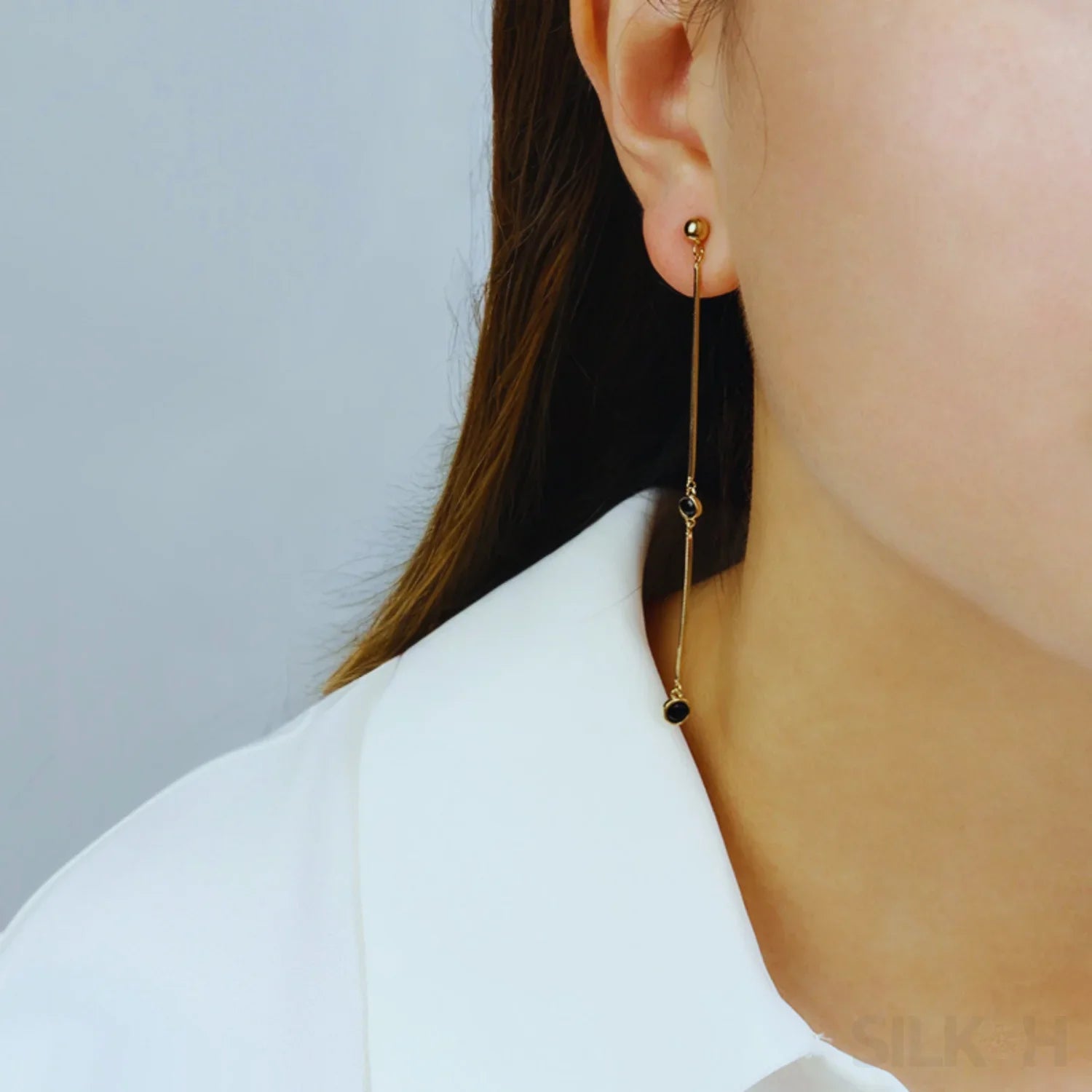 18K Gold Plated Sterling Silver Asymmetrical Dangle Earrings Scottie - Sassygrove