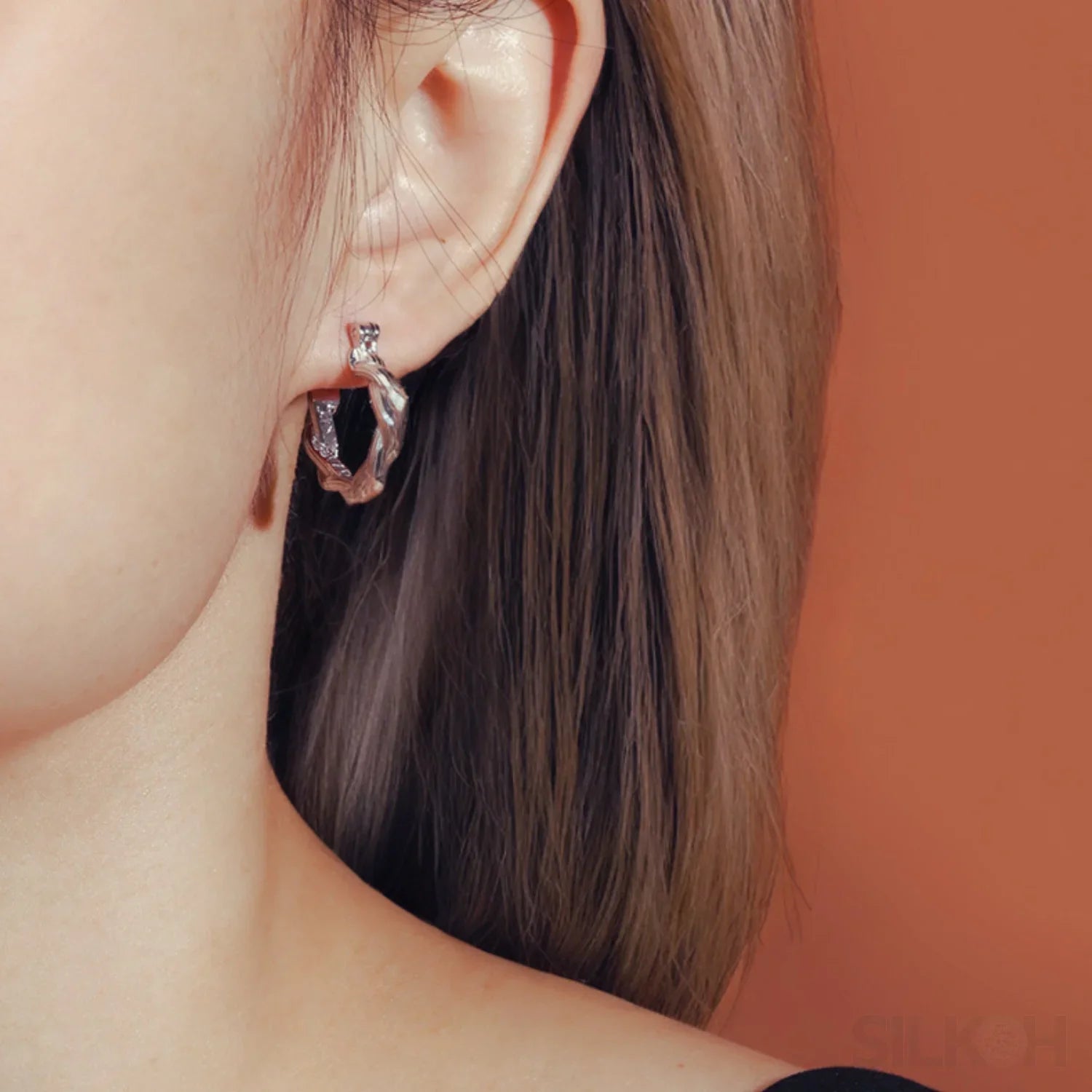 18K Gold Plated Sterling Silver Hoop Earrings Ema - Sassygrove