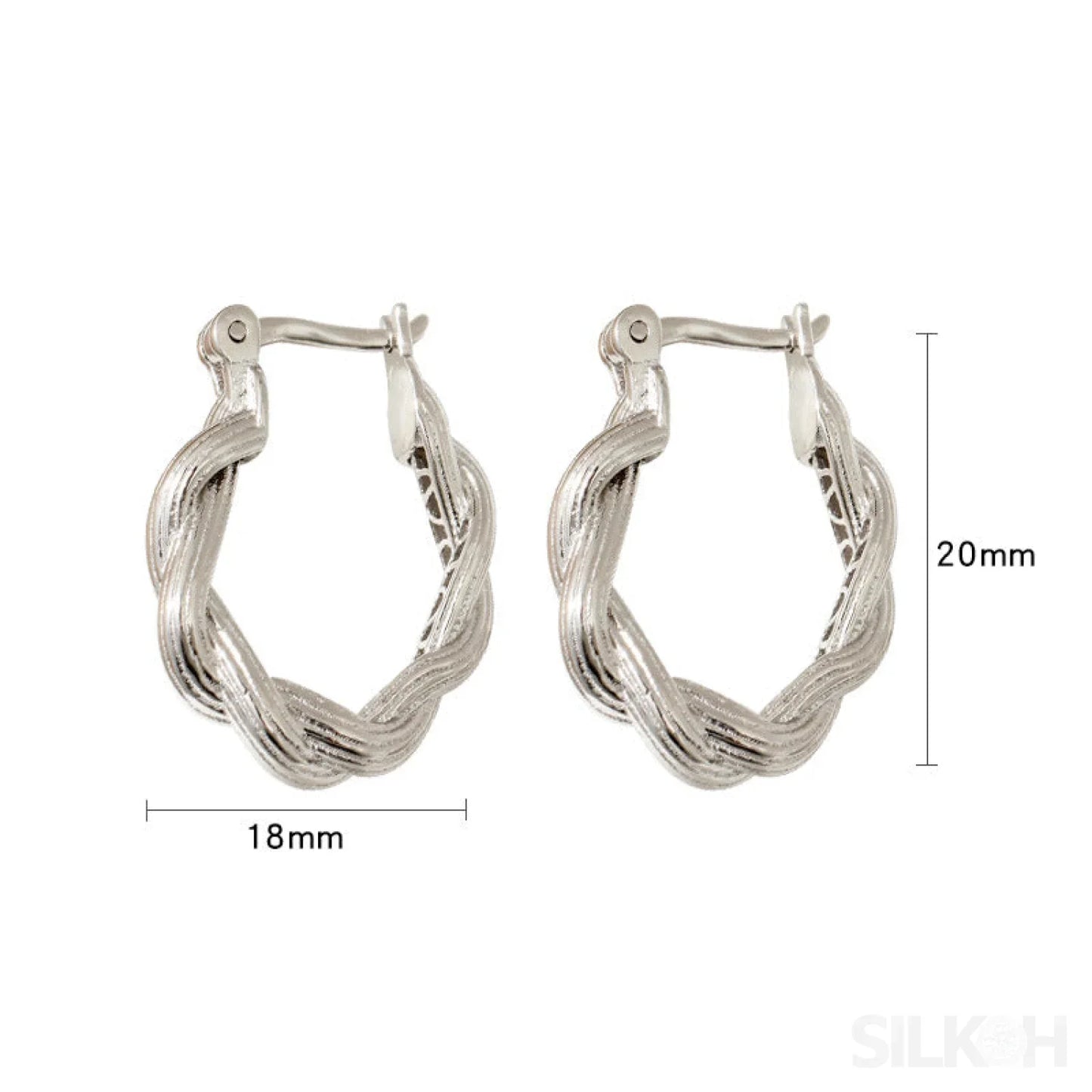 18K Gold Plated Sterling Silver Hoop Earrings Ema - Sassygrove