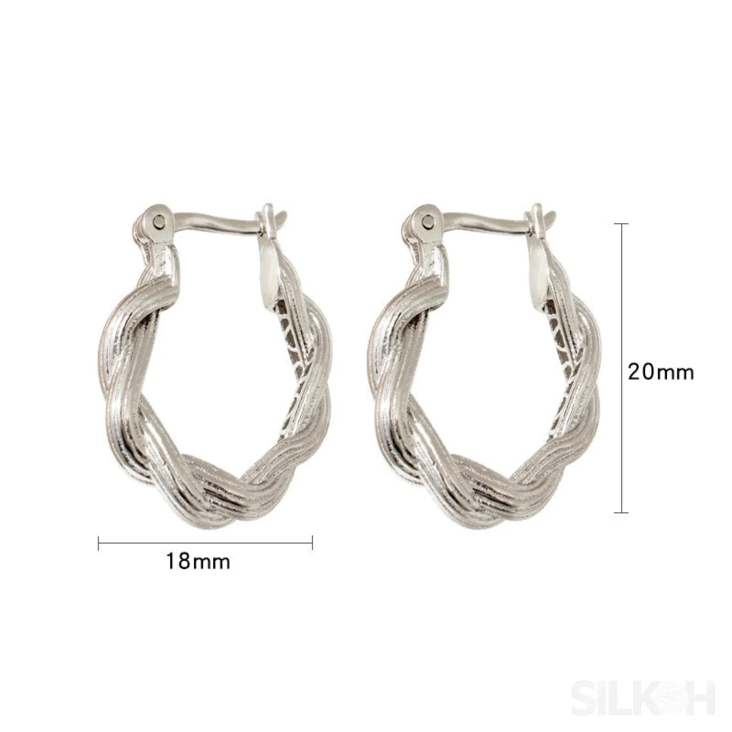 18K Gold Plated Sterling Silver Hoop Earrings Ema - Sassygrove
