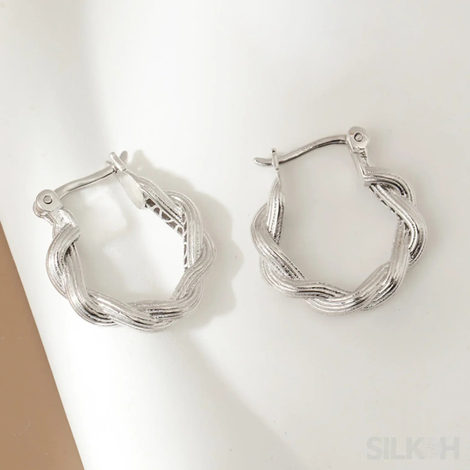 18K Gold Plated Sterling Silver Hoop Earrings Ema - Sassygrove
