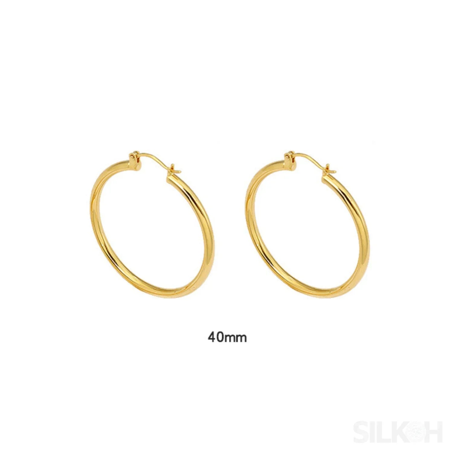 18K Gold Plated Sterling Silver Hoop Earrings Jen - Sassygrove