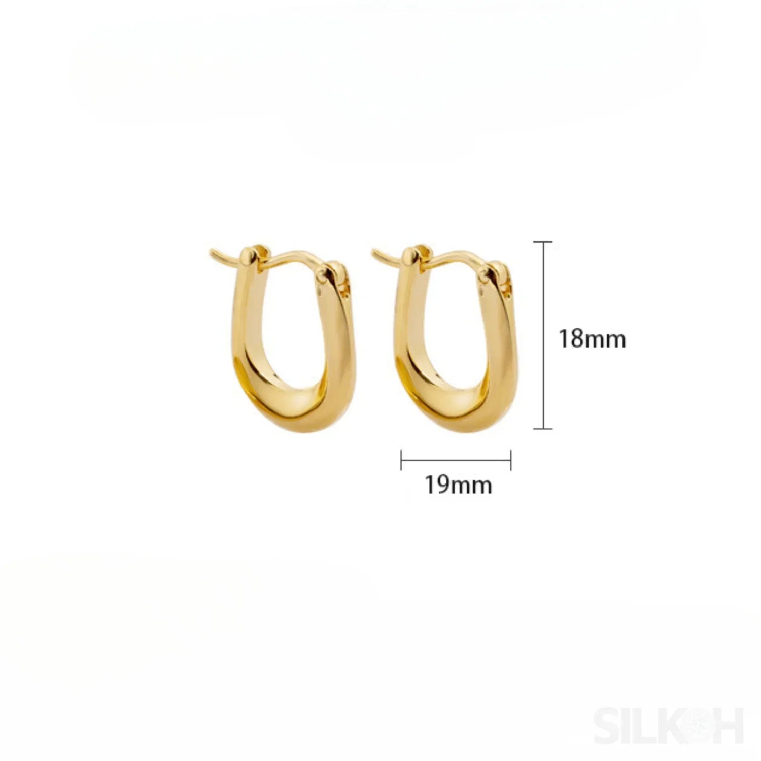 18K Gold Plated Sterling Silver Hoop Earrings Sue - Sassygrove