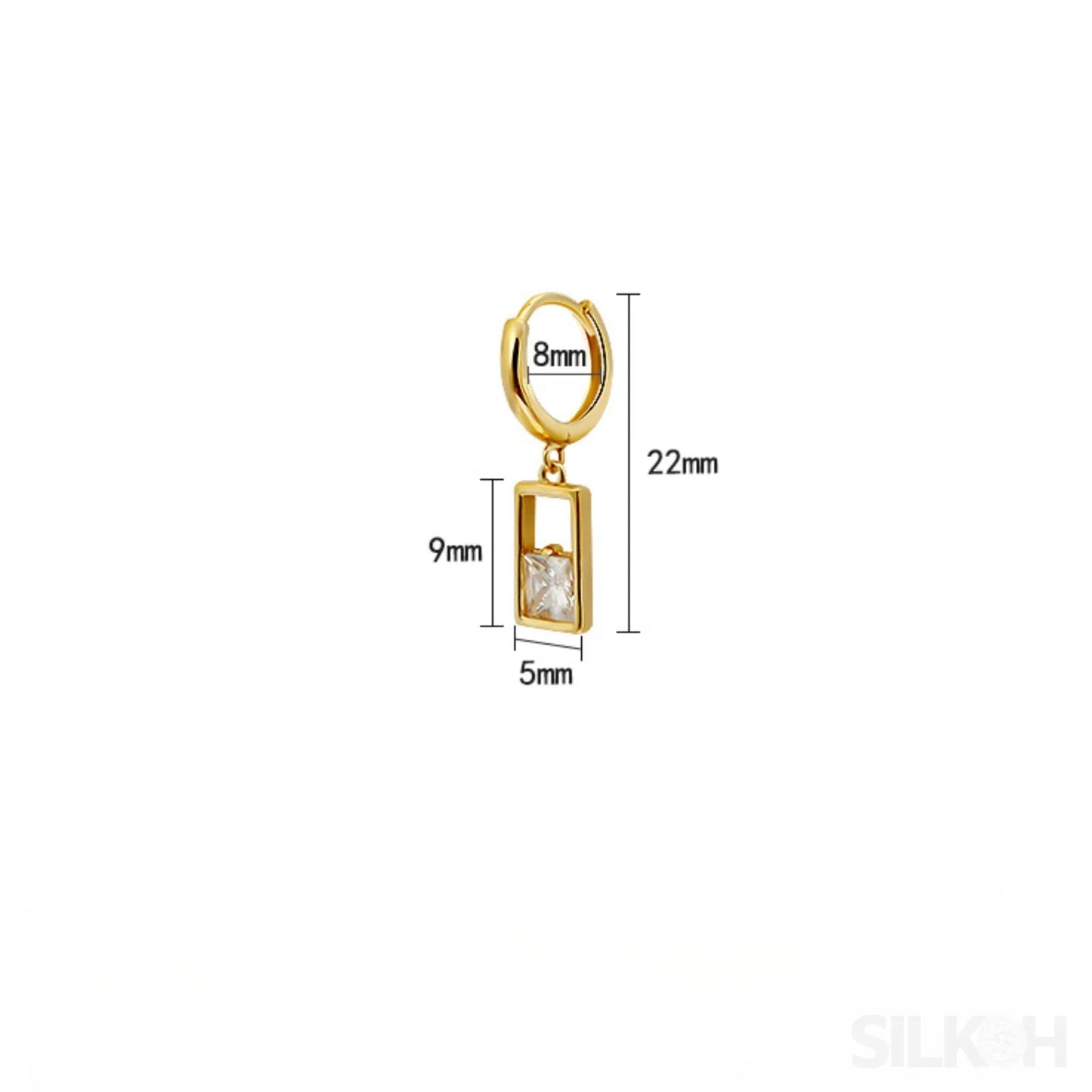18K Gold Plated Sterling Silver Hoop Earrings Zoe - Sassygrove