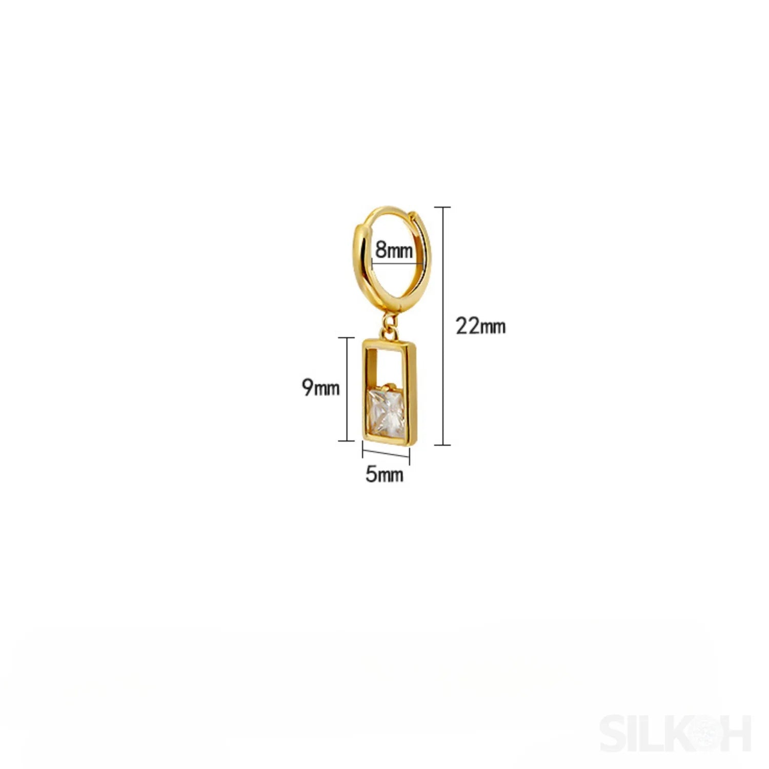 18K Gold Plated Sterling Silver Hoop Earrings Zoe - Sassygrove