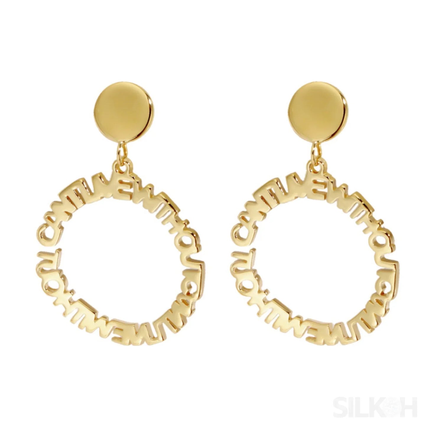 18K Gold Plated Sterling Silver Letter Earrings Nia - Sassygrove