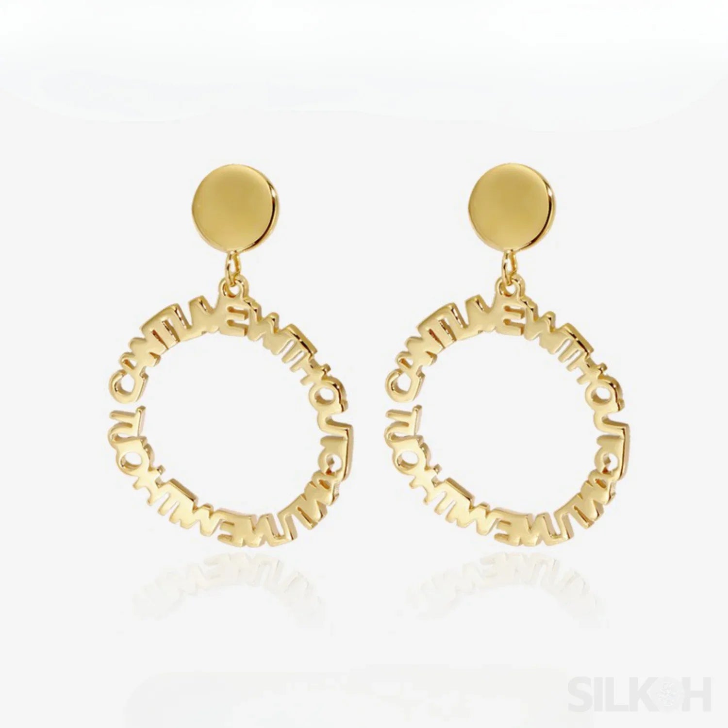 18K Gold Plated Sterling Silver Letter Earrings Nia - Sassygrove