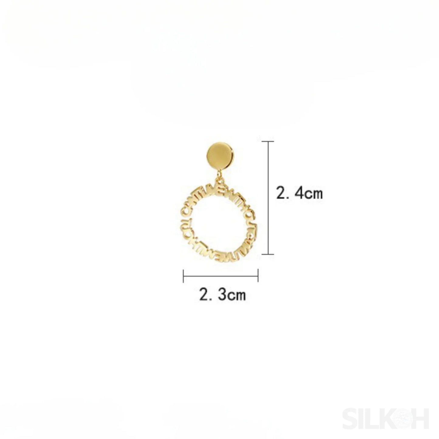 18K Gold Plated Sterling Silver Letter Earrings Nia - Sassygrove