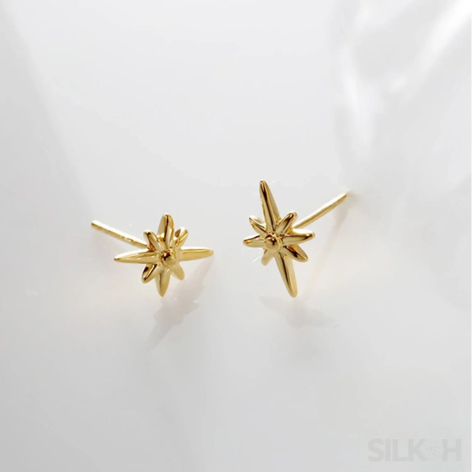 18K Gold Plated Sterling Silver Minimalist Stud Earrings Mae - Sassygrove