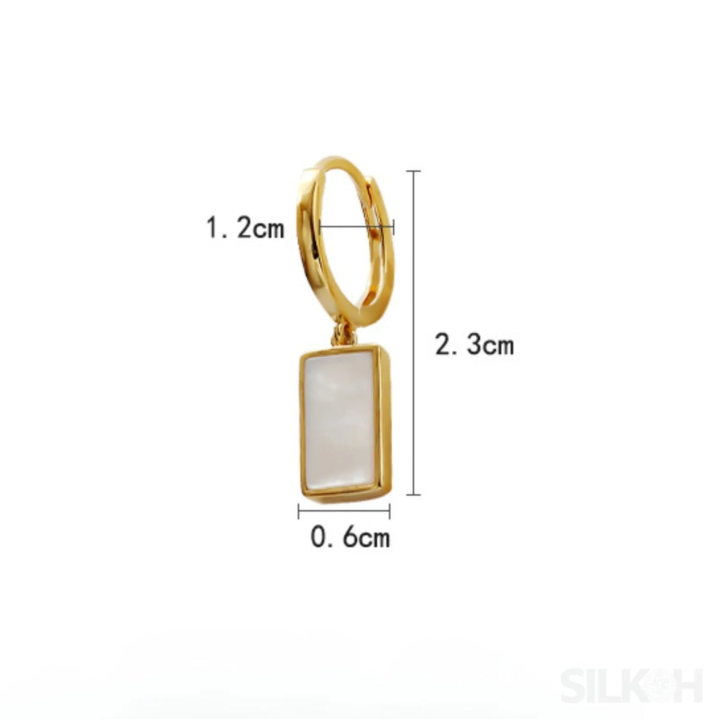 18K Gold Plated Sterling Silver Mother Of The Pearl Hoop Earrings Jay - Sassygrove