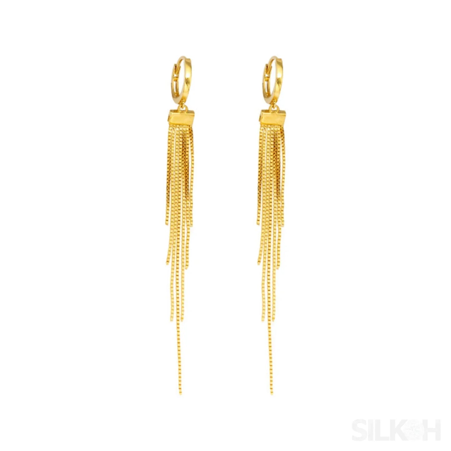 18K Gold Plated Sterling Silver Multi Chain Hoop Earrings Journee - Sassygrove