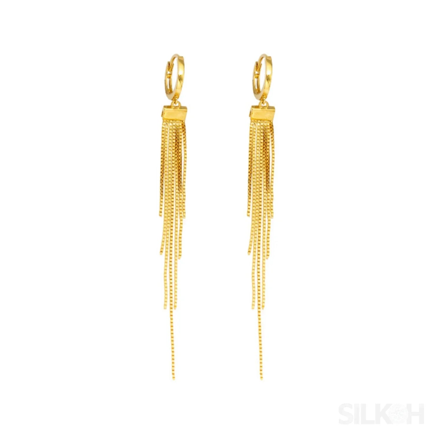 18K Gold Plated Sterling Silver Multi Chain Hoop Earrings Journee - Sassygrove