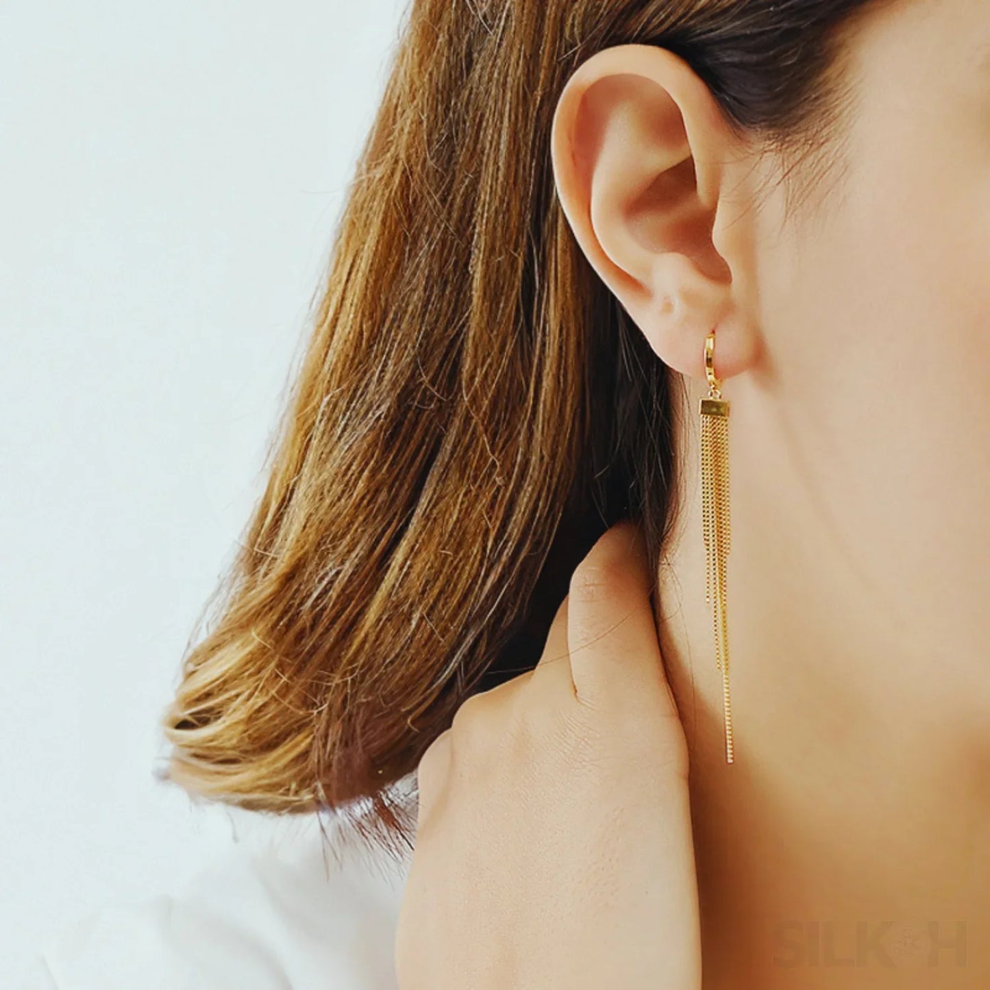 18K Gold Plated Sterling Silver Multi Chain Hoop Earrings Journee - Sassygrove