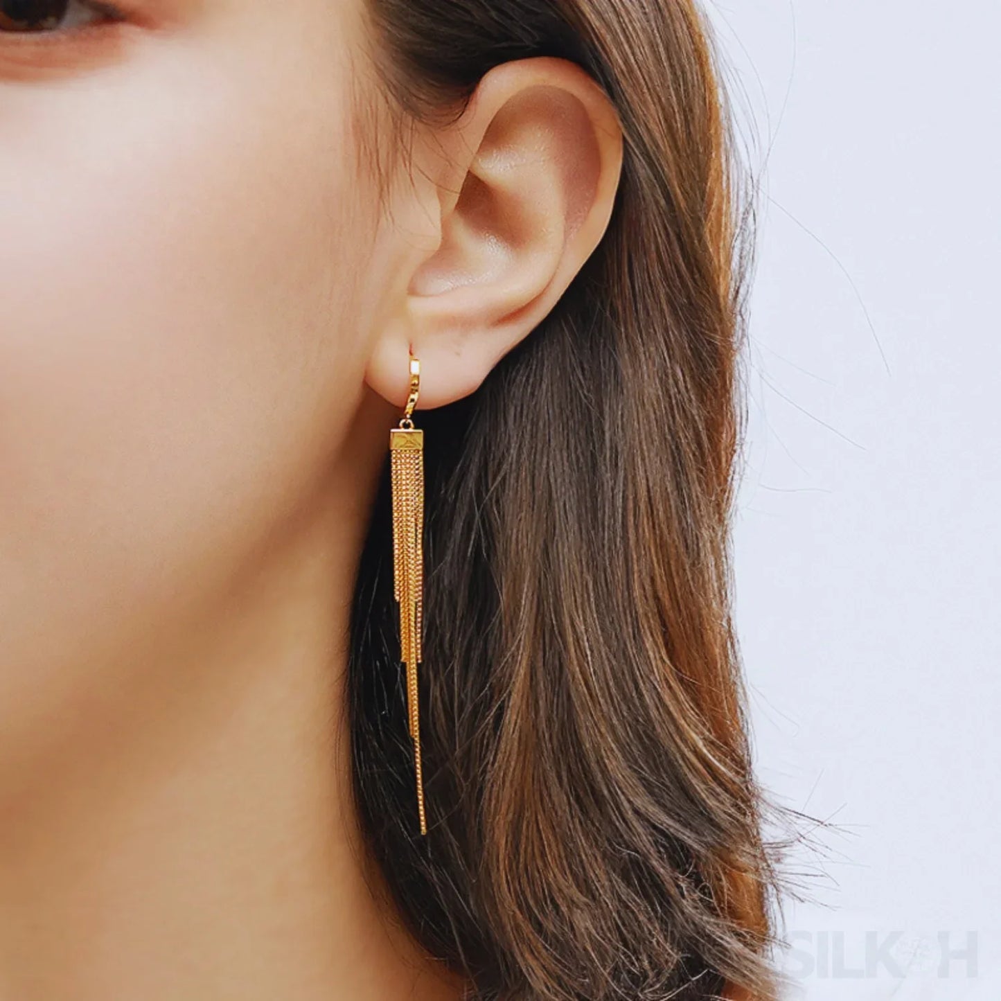 18K Gold Plated Sterling Silver Multi Chain Hoop Earrings Journee - Sassygrove