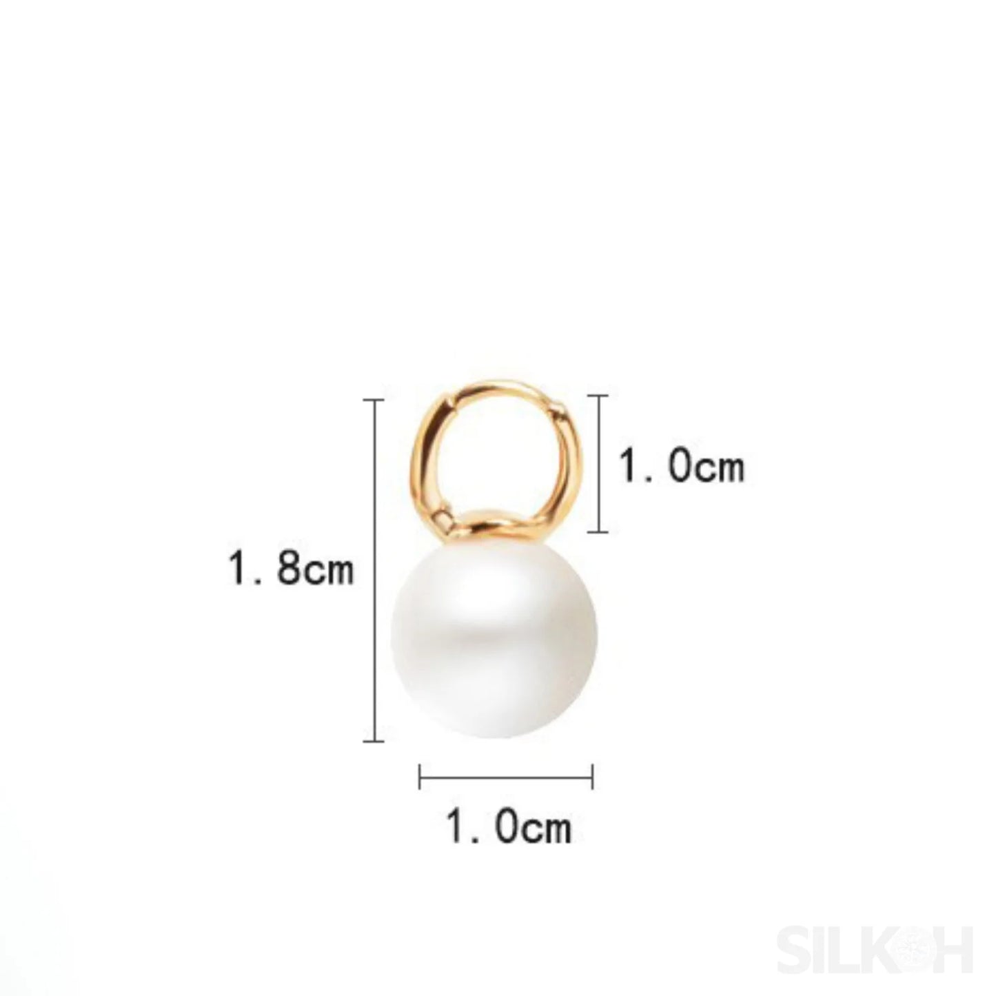 18K Gold Plated Sterling Silver Pearl Hoop Earrings Dot - Sassygrove