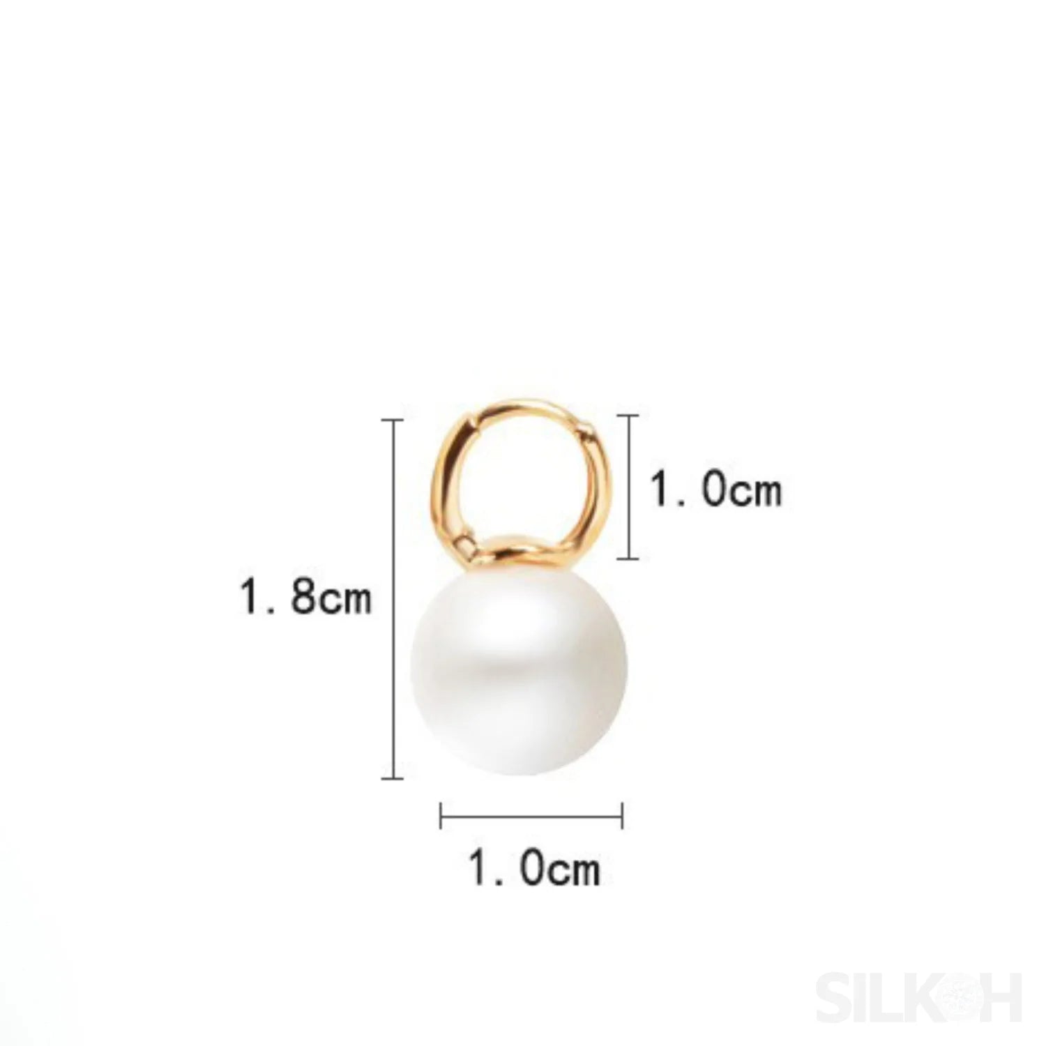 18K Gold Plated Sterling Silver Pearl Hoop Earrings Dot - Sassygrove