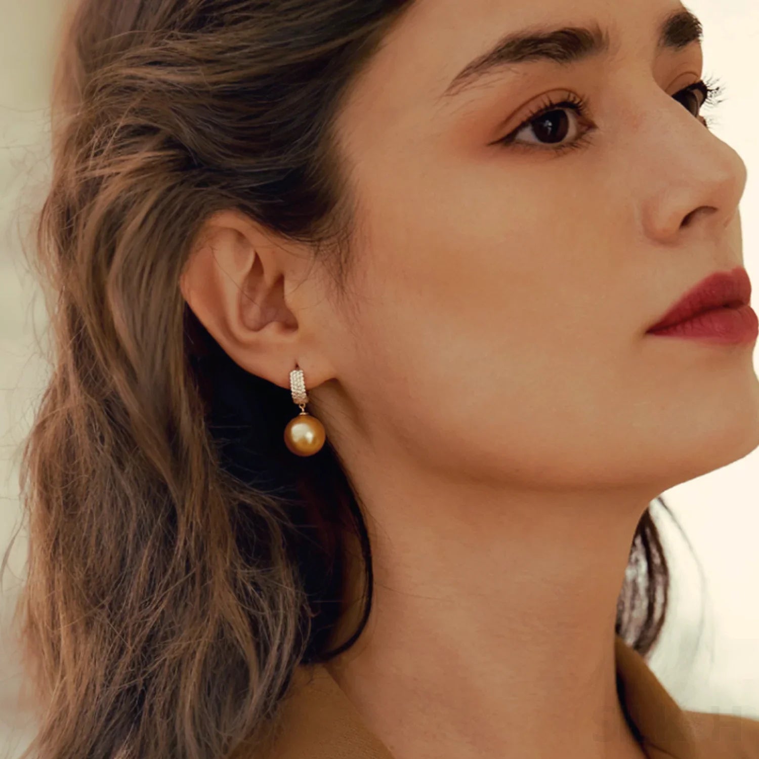 18K Gold Plated Sterling Silver Round Pearl Hoop Earrings Kai - Sassygrove