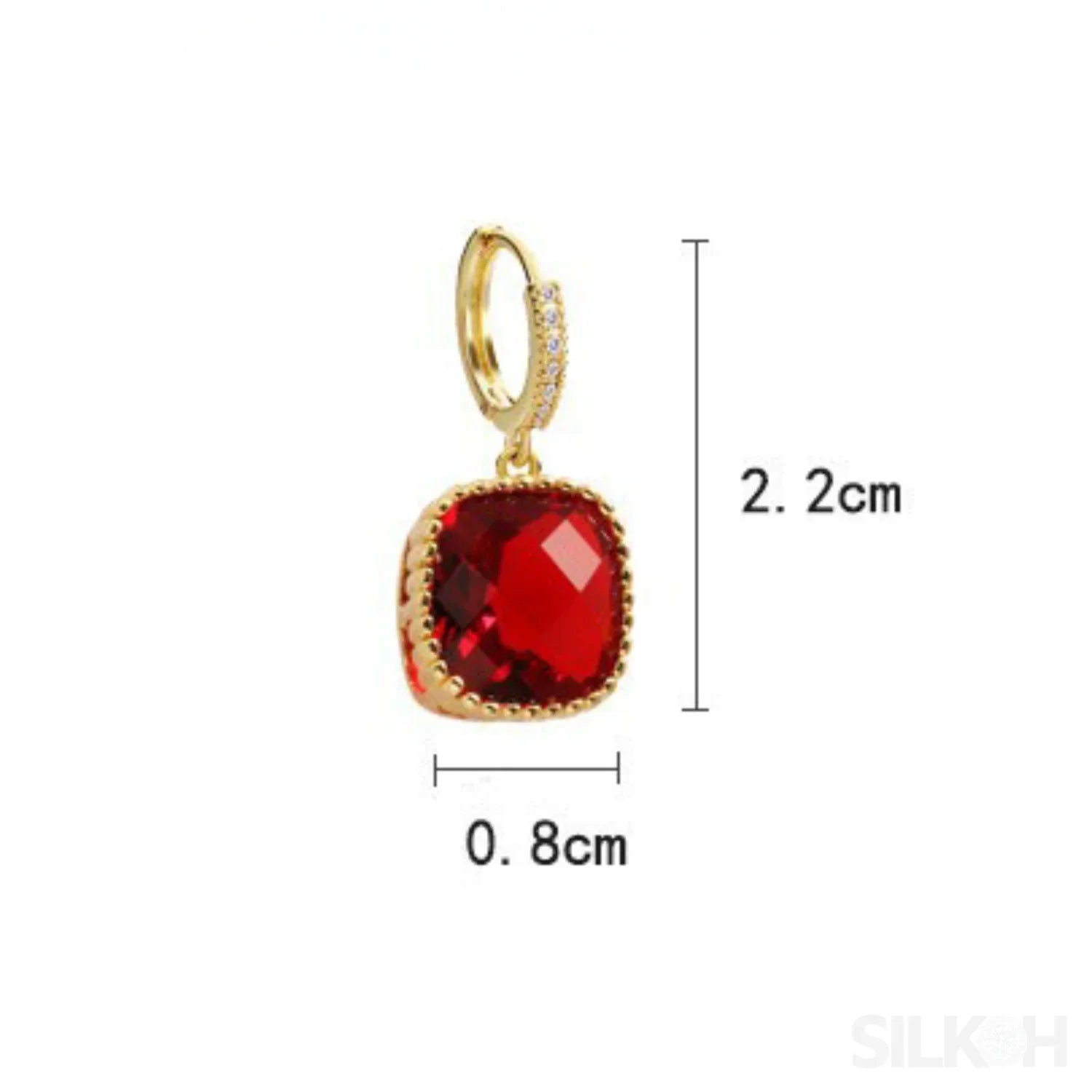 18K Gold Plated Sterling Silver Ruby Earrings Kim - Sassygrove