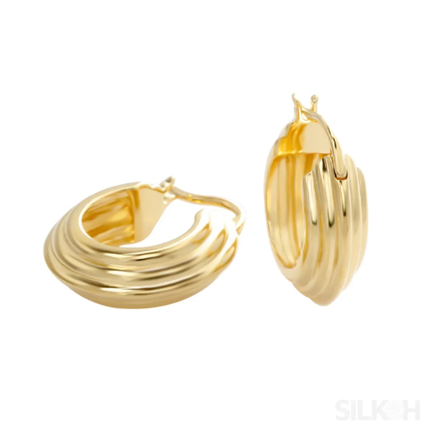 18K Gold Plated Sterling Silver Small Hoop Earrings Jax - Sassygrove