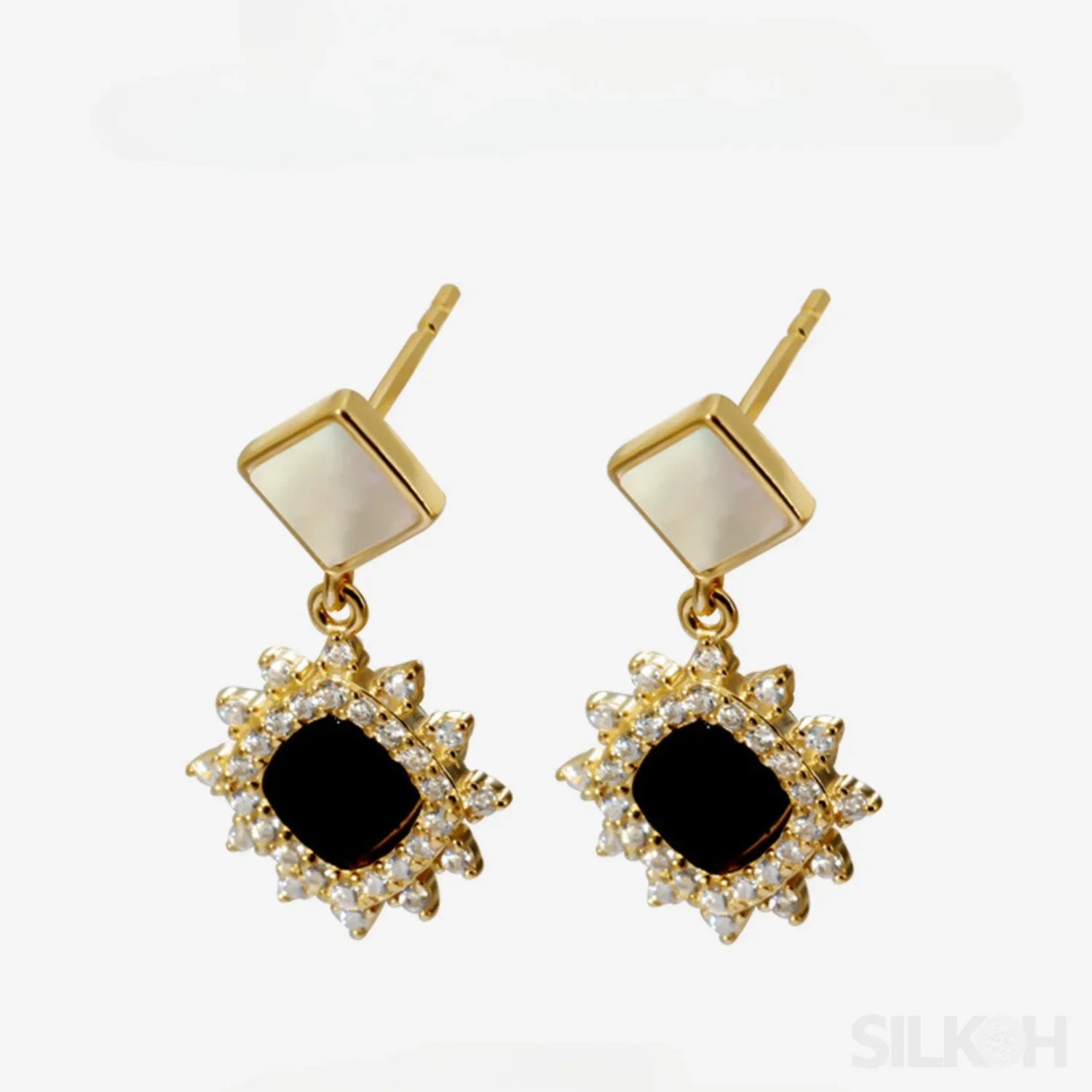 18K Gold Plated Sterling Silver Stud Sunflower Earrings Amira - Sassygrove