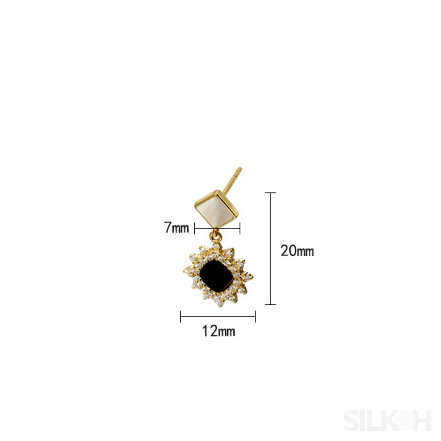 18K Gold Plated Sterling Silver Stud Sunflower Earrings Amira - Sassygrove