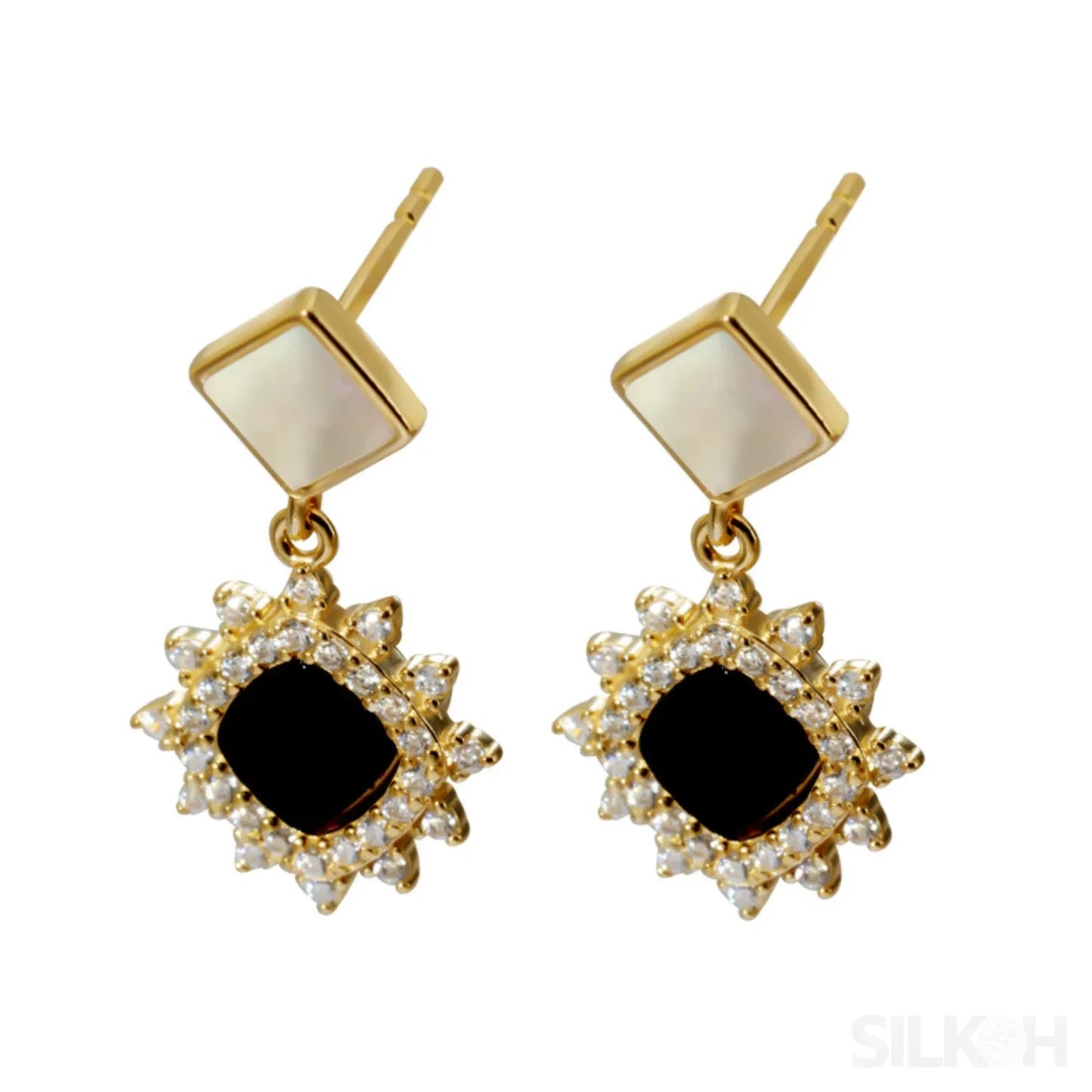 18K Gold Plated Sterling Silver Stud Sunflower Earrings Amira - Sassygrove