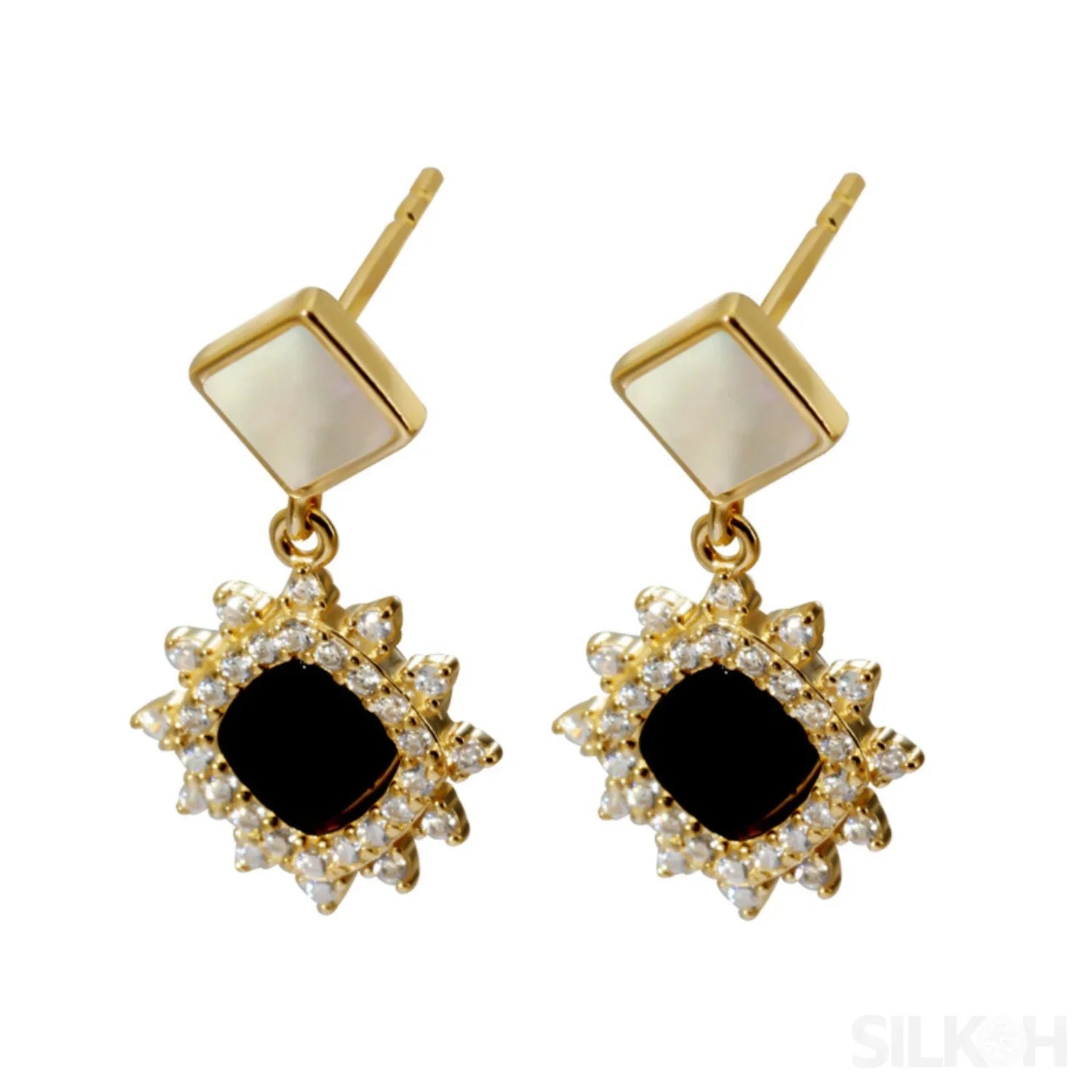 18K Gold Plated Sterling Silver Stud Sunflower Earrings Amira - Sassygrove