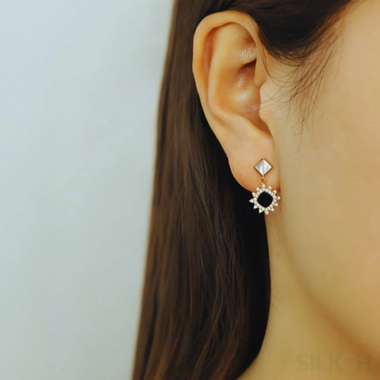 18K Gold Plated Sterling Silver Stud Sunflower Earrings Amira - Sassygrove