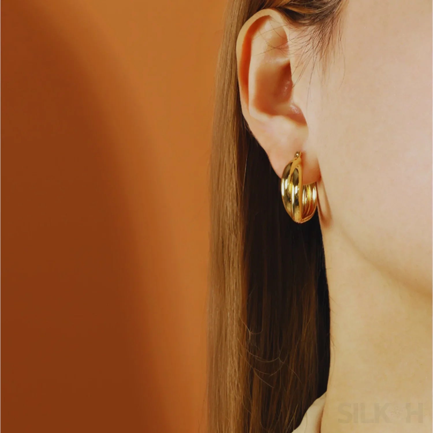 18K Gold Plated Sterling Silver Twisted Hoop Earrings Eda - Sassygrove