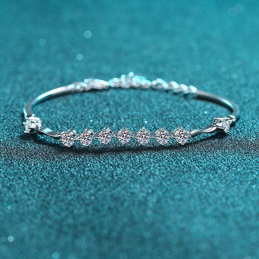 Elegant Moissanite Bracelet in 925 Sterling Silver - Sassygrove