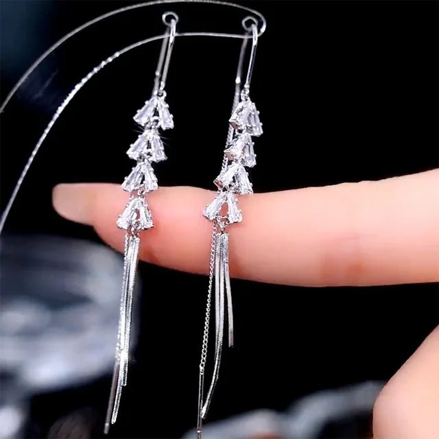 Pearl Leaf Tassel Earrings - Sassygrove