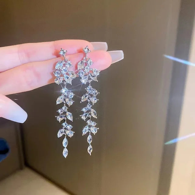Pearl Leaf Tassel Earrings - Sassygrove