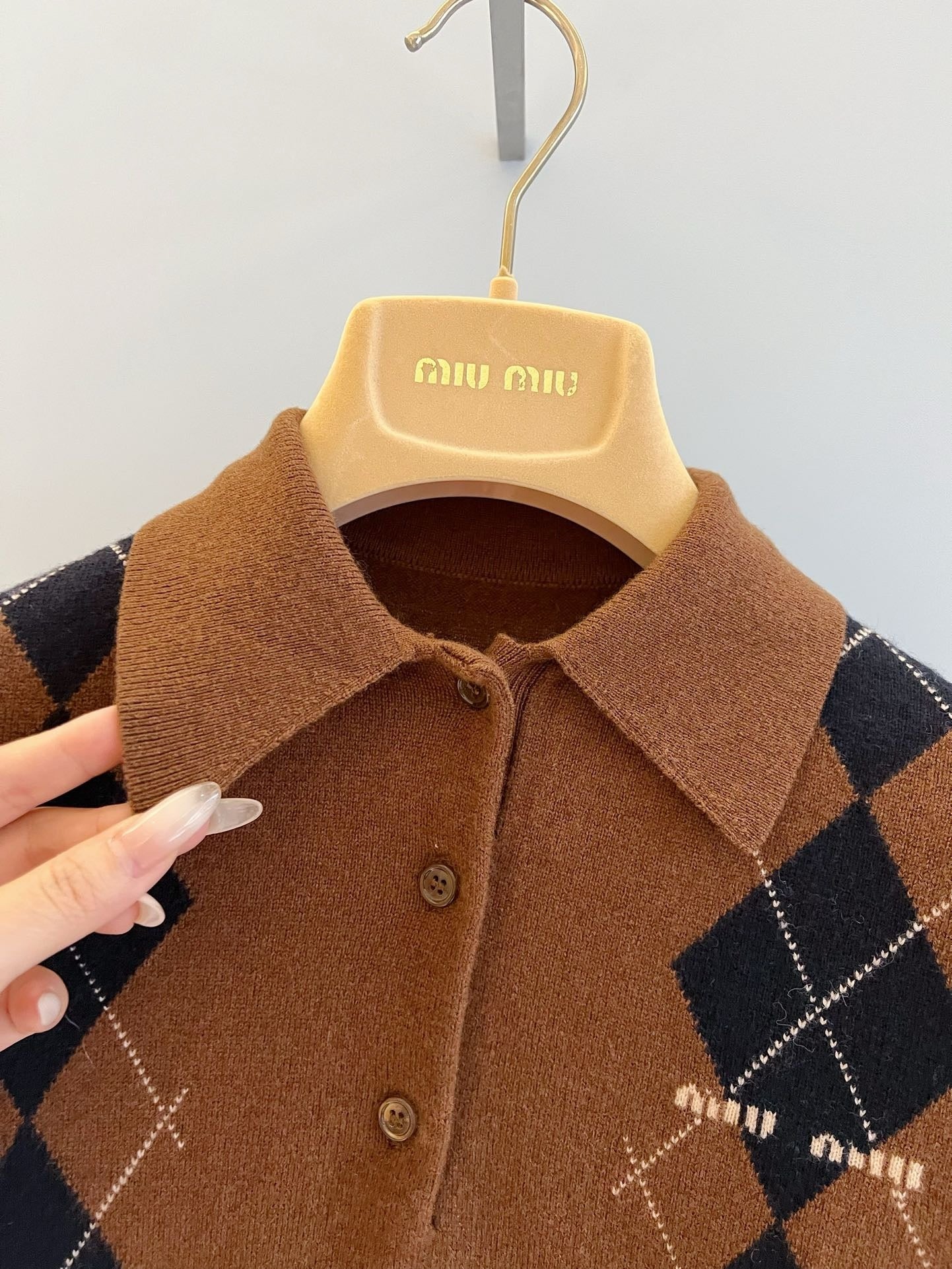 Argyle Knit Polo Shirt - Sassygrove