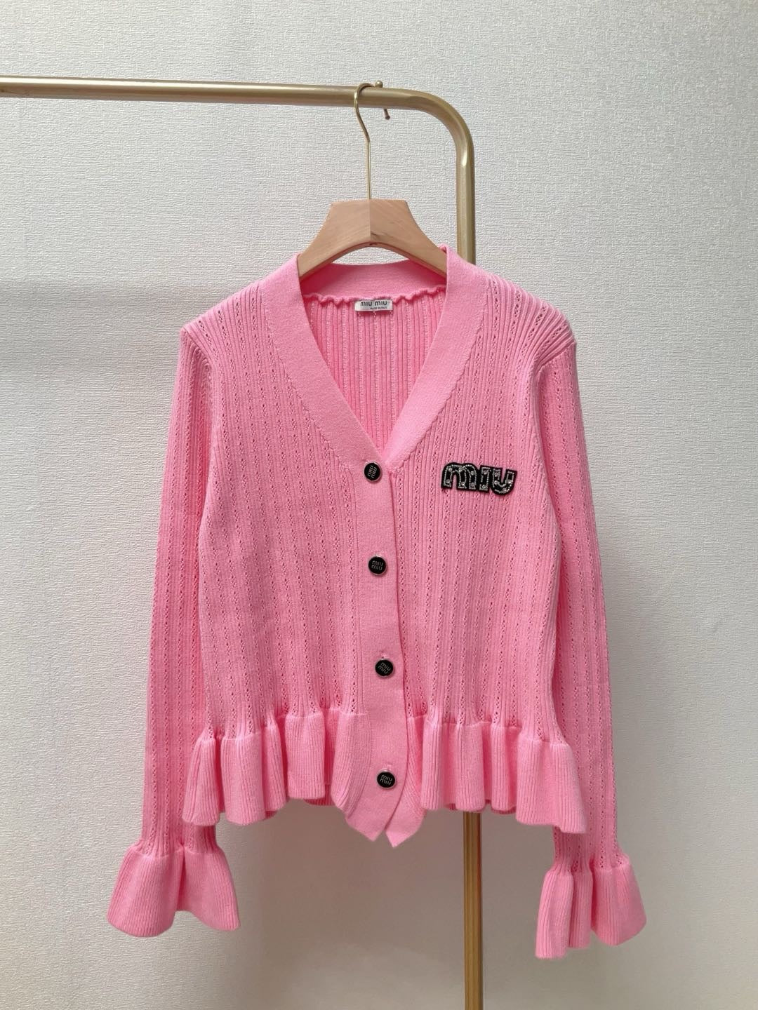 Ruffle Hem Knit Cardigan - Sassygrove