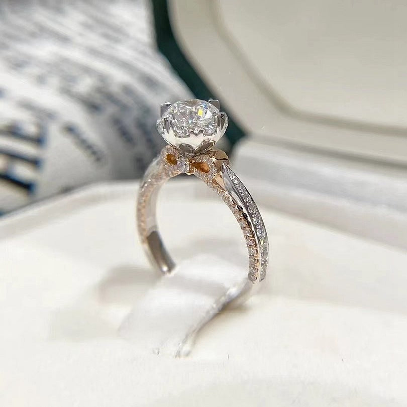 Sterling Silver Moissanite Ribbon Bow Ring – 1 Carat - Sassygrove