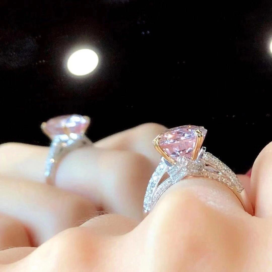 Elegant Pink Tourmaline Zircon Gemstone Ring - Sassygrove