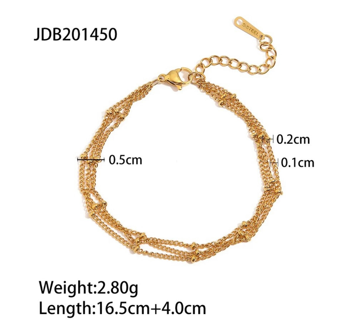 Triple layer beaded dainty bracelet - Sassygrove