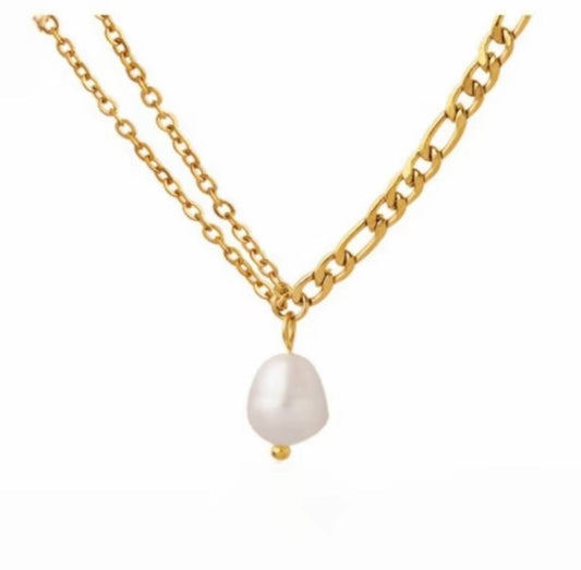 Inara double chain pearl necklace - Sassygrove