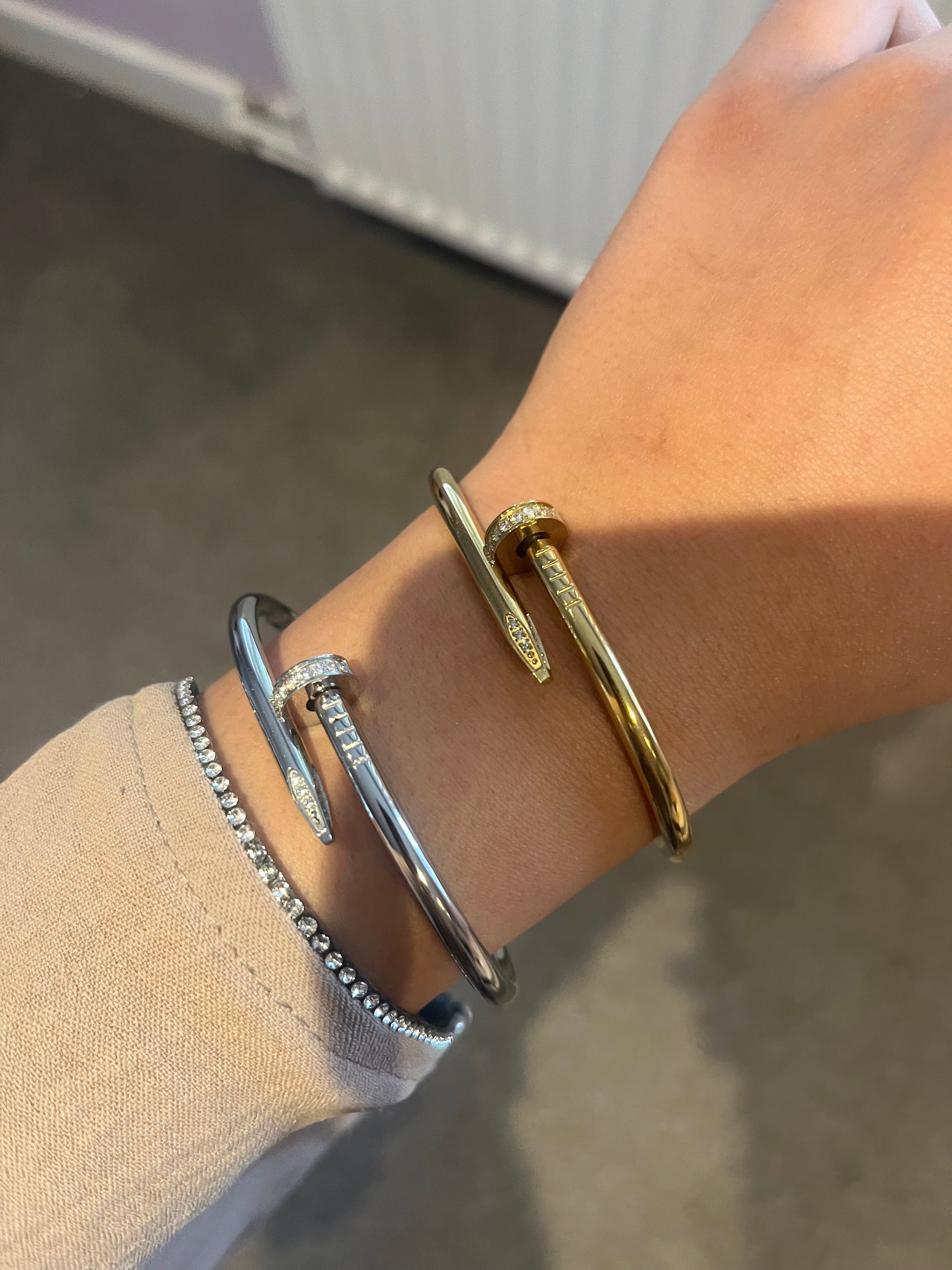 Hayla Stainless Steel Nail Bangle - Sassygrove